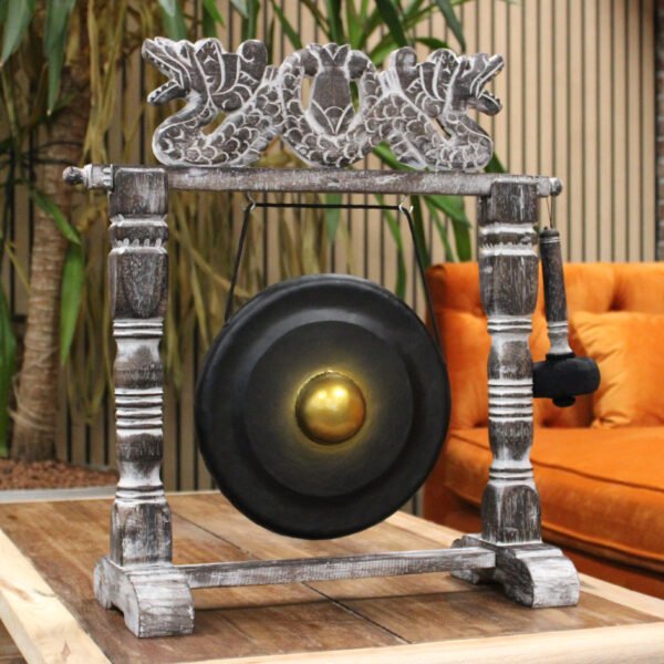 25cm Black Meditation Gong with Stand