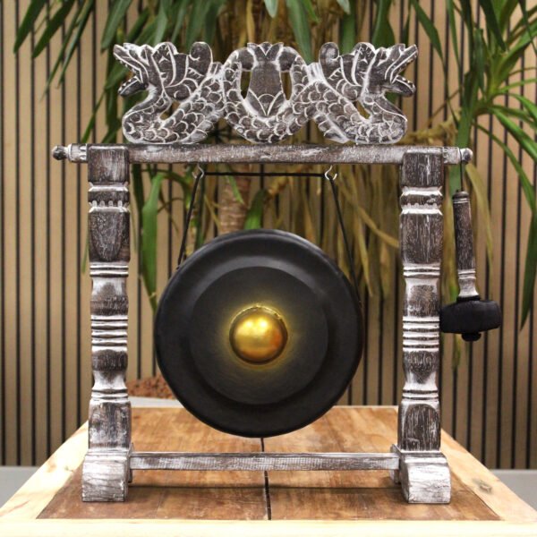 25cm Black Meditation Gong with Stand