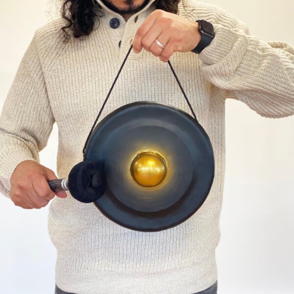 25cm Black Meditation Gong with Stand