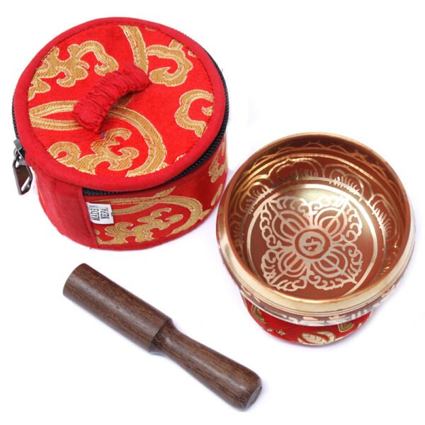 Mini Tibetan Singing Bowl Gift Set - Red