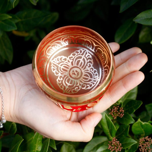 Mini Tibetan Singing Bowl Gift Set - Red