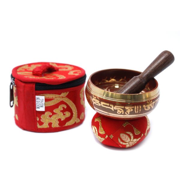 Mini Tibetan Singing Bowl Gift Set - Red
