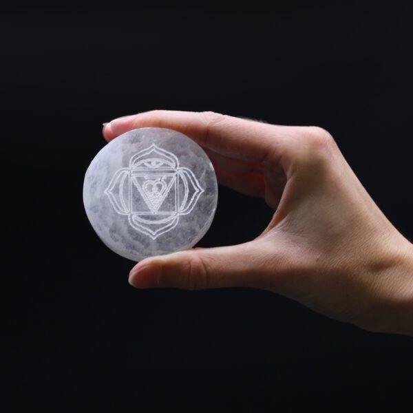 Selenite Chakra Charging Plates – Set of 7