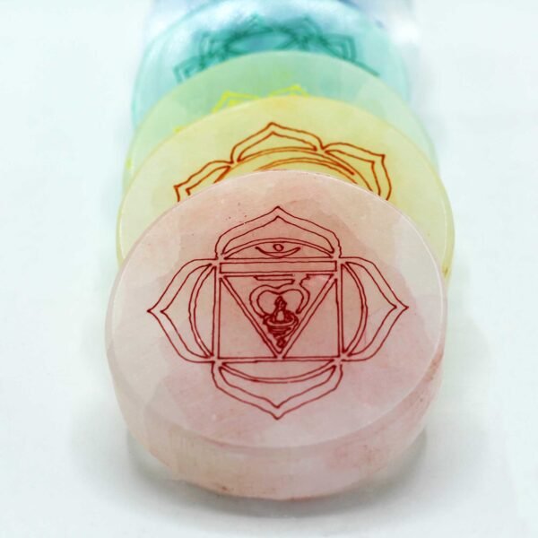 Selenite Chakra Charging Plates – Set of 7