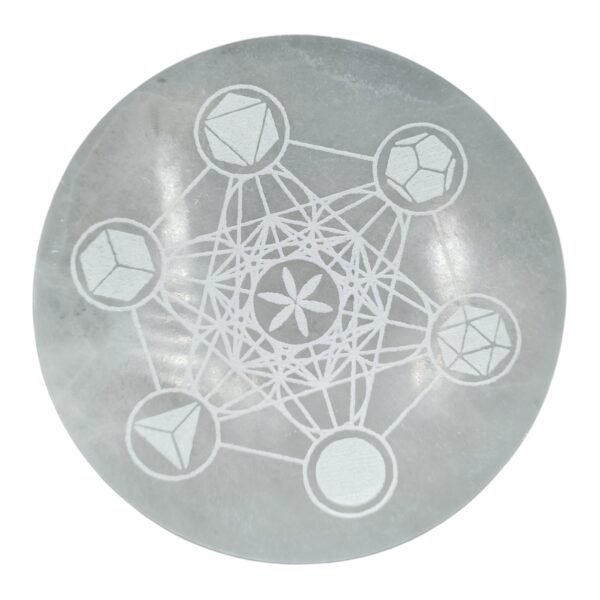 Selenite Charging Plate 18cm – Sacred Geometry Design