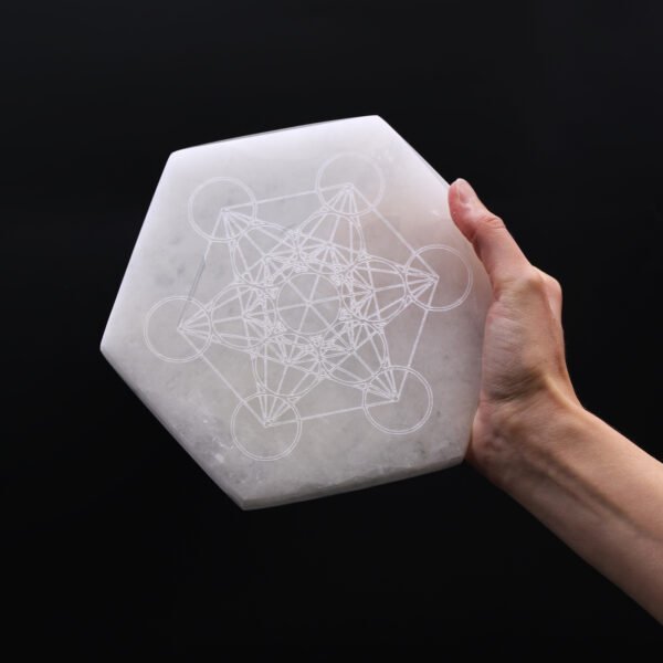 Selenite Hexagonal Charging Plate 18cm – Direction & Decision