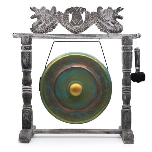 Small Meditation Gong with Stand - 25cm - Green