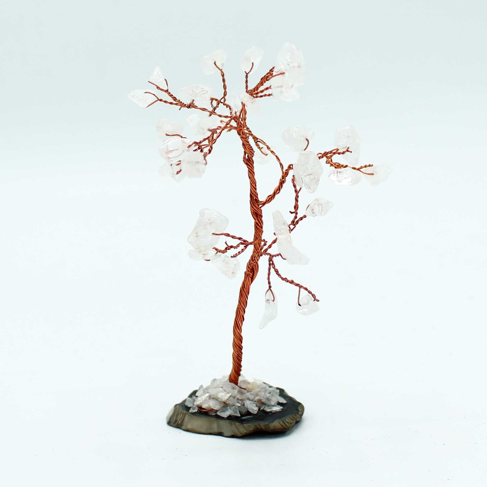 Gemstone Tree - Rock Quartz on Black Agate Base (35 stones) - Image 4