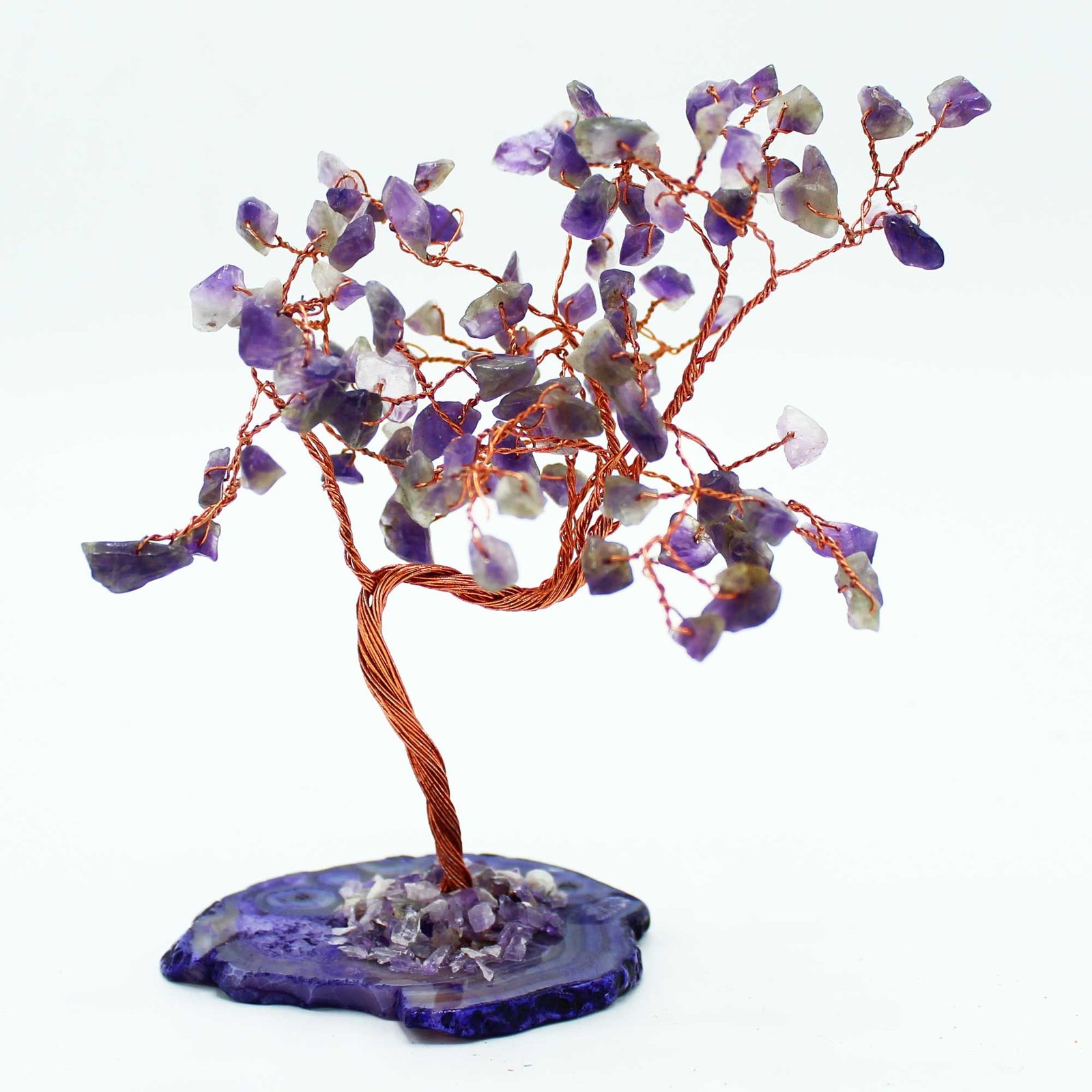 Lrg Gemstone Tree - Amethyst on Natural Agate Base (100 stones) - Image 2