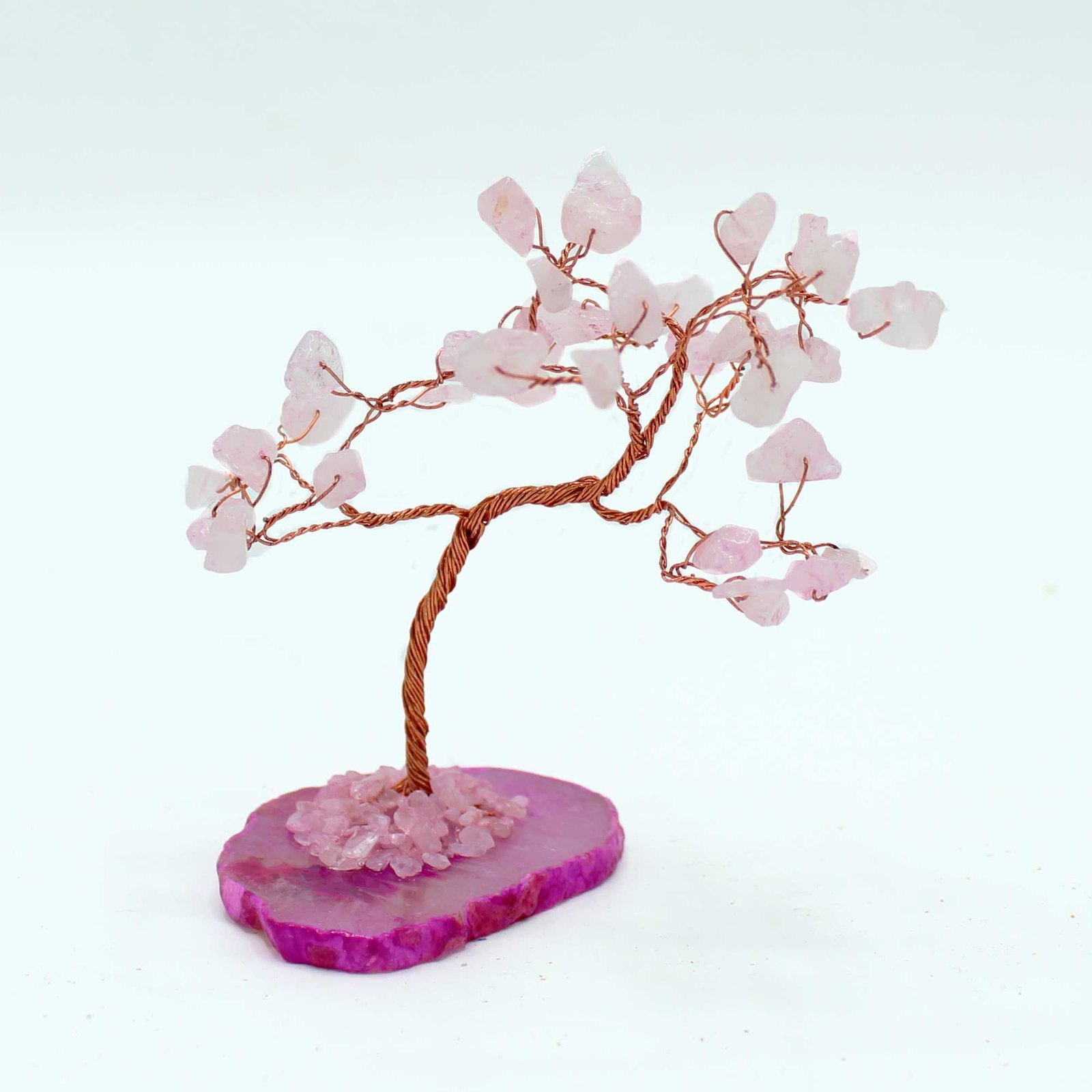 Gemstone Tree - Rose Quartz on Pink Agate Base (35 stones) - Image 3
