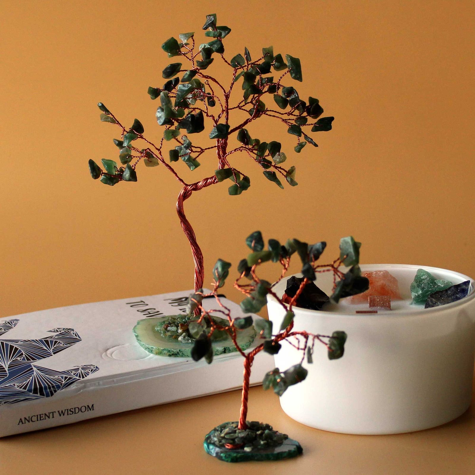 Gemstone Tree - Green Aventurine on Green Agate Base (35 stones) - Image 3