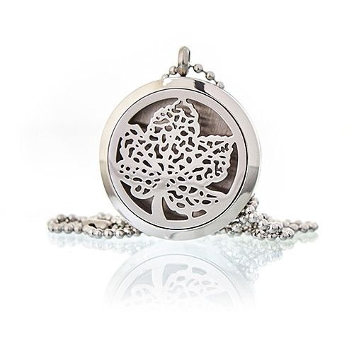 Aromatherapy Jewellery Necklace - Leaf 30mm - Image 5