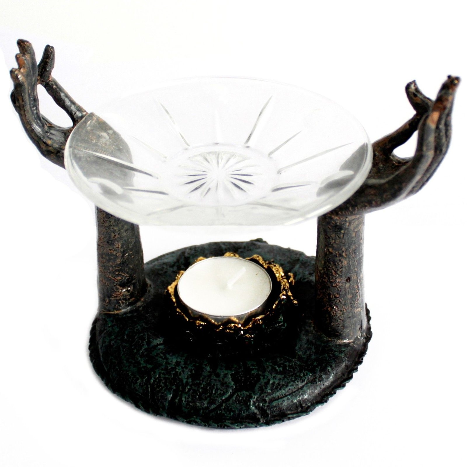 Antique Buddha - Om Hands Oil Burner - Image 2