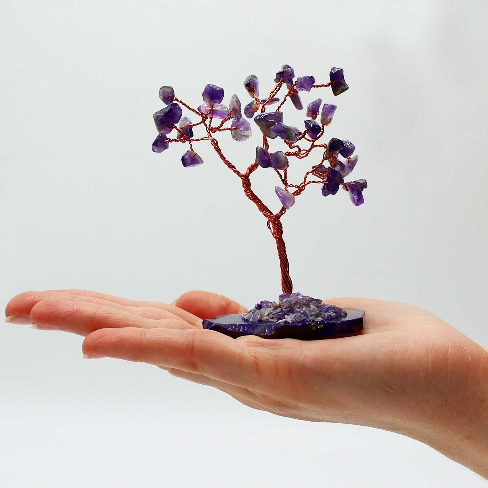 Gemstone Tree - Amethyst on Natural Agate Base (35 stones) - Image 3