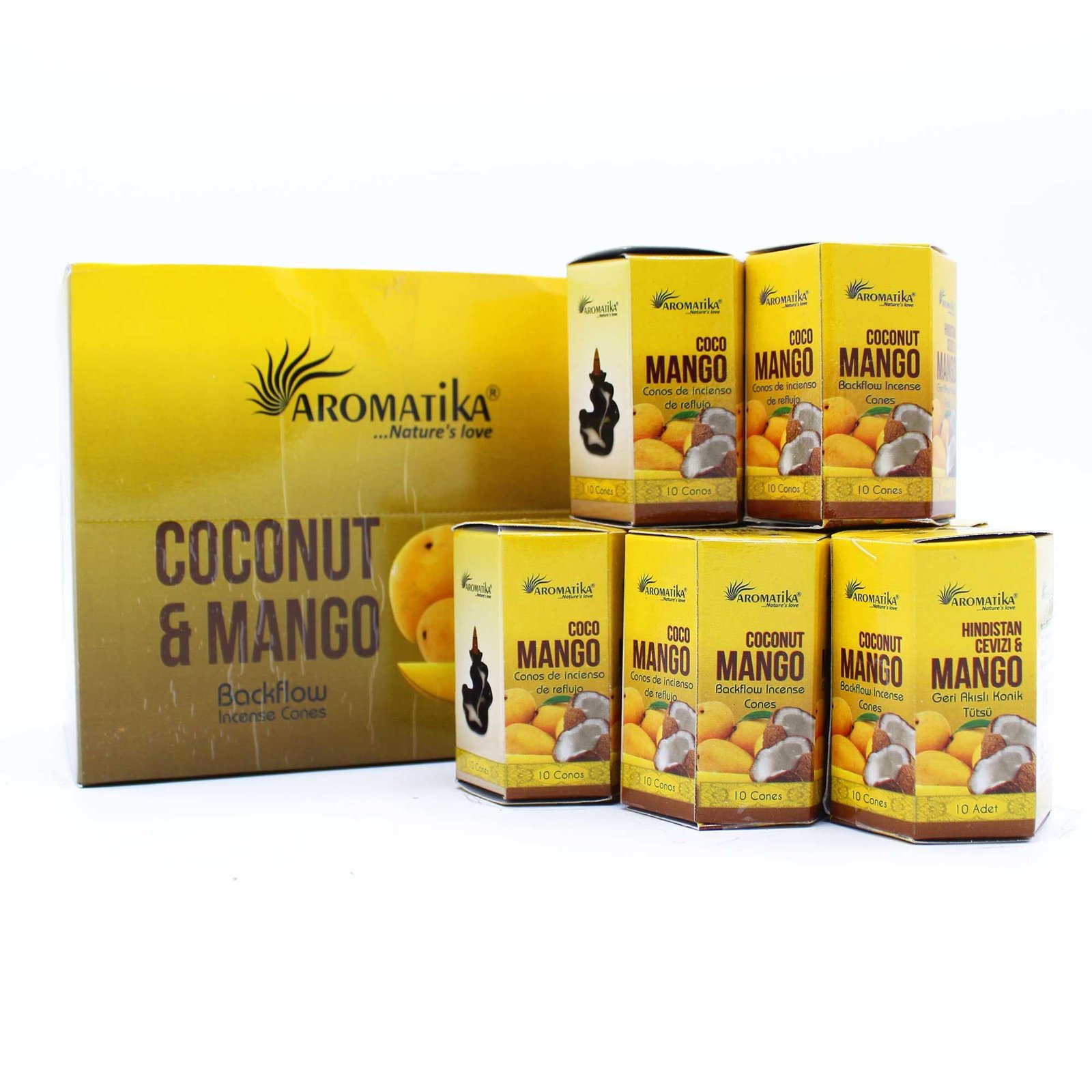 Masala Backflow Incense pack of 10 - Coconut & Mango - Image 2