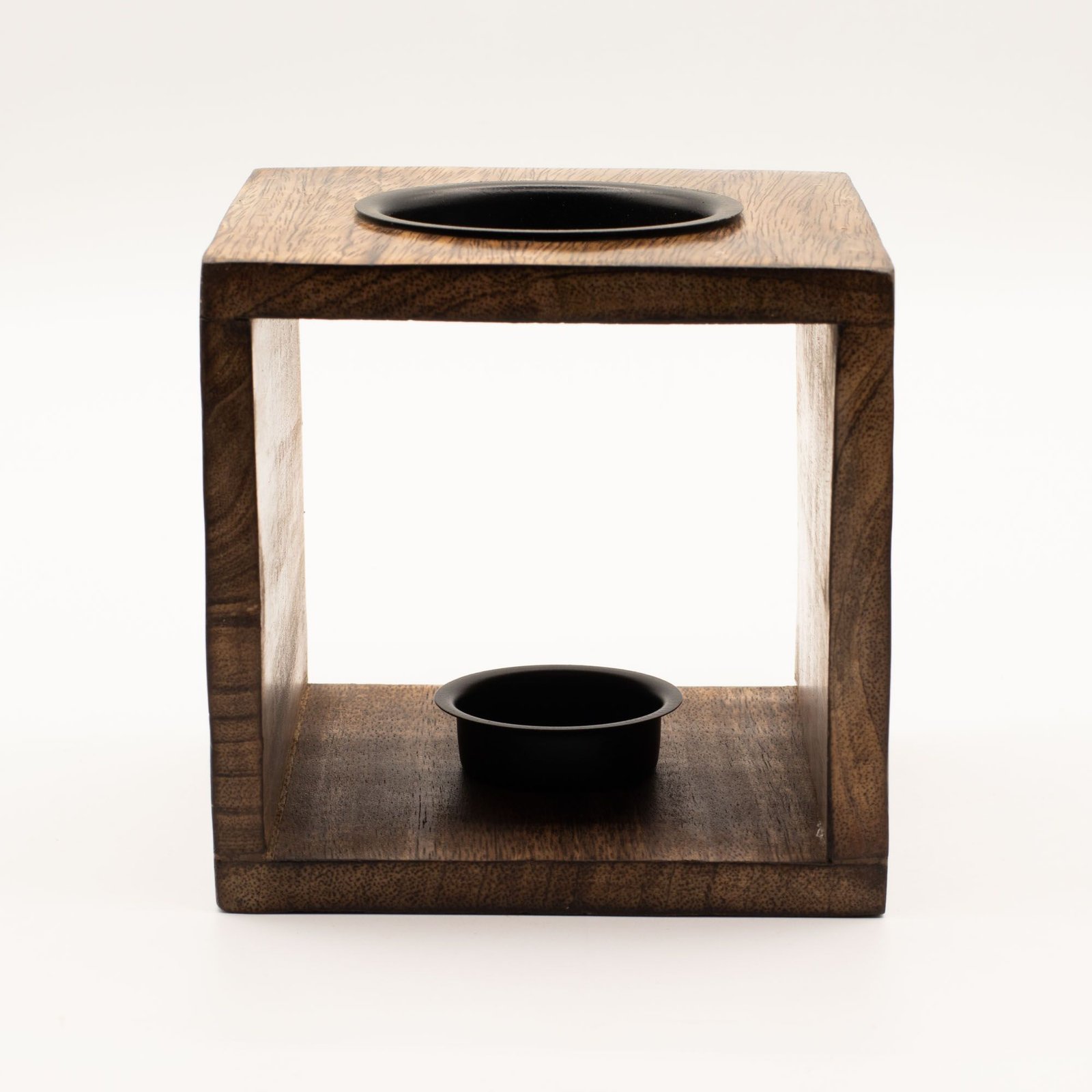Large Square Mango Wood Oil Burner- Pentagon - Image 2
