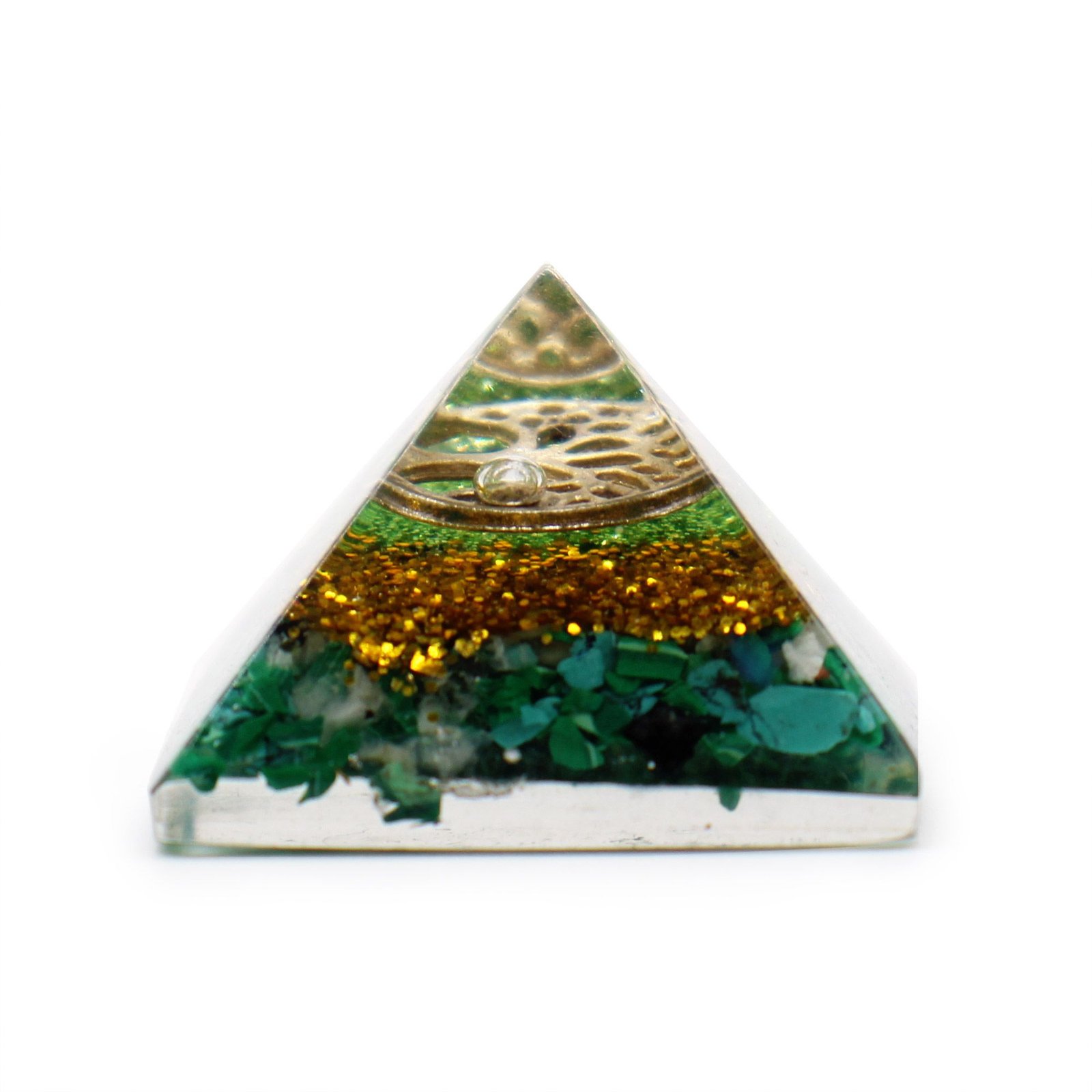 Sm Orgonite Pyramid 25mm Gemchips and Copper - Image 10